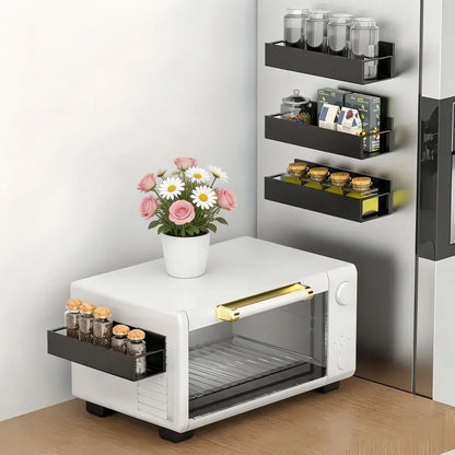 Magnetic Spice Rack Organizer for Fridge, Refrigerator, Oven & Washing Machine - Kitchen Seasoning Storage Rack